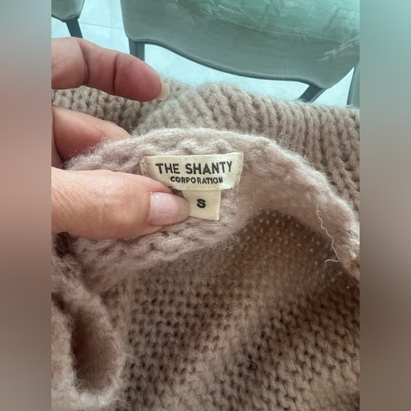 The SHANTY Corporation Blush Nude Duster Cardigan Chunky Knit Sweater Size Small - Picture 6 of 10